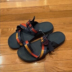 Chaco Women's Sandals - Black with Red and Orange Straps
